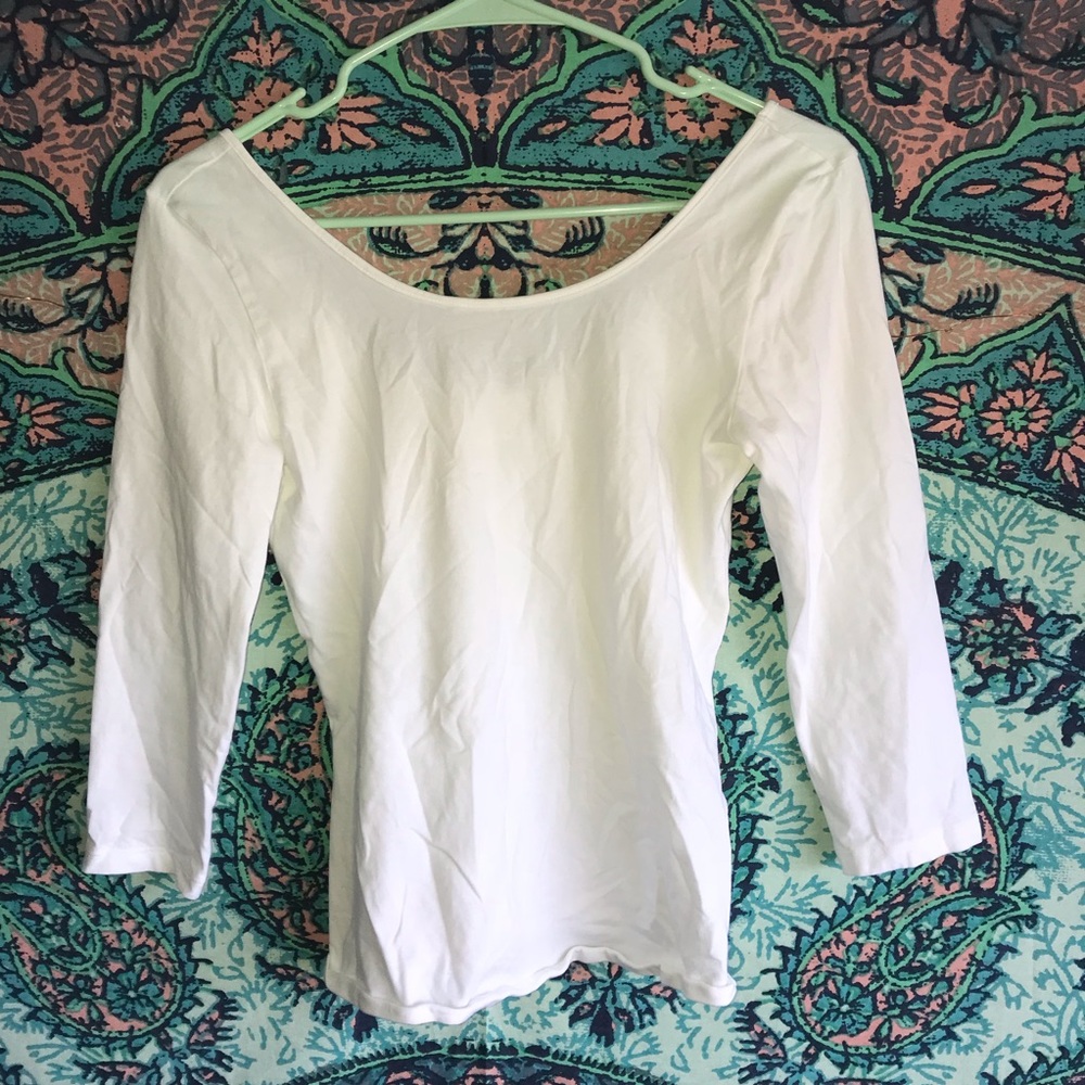 White Scoop Neck Top